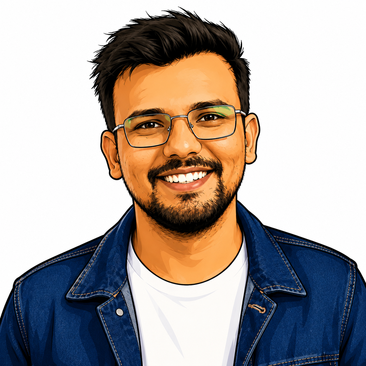 Illustrated portrait of Darsh Dave